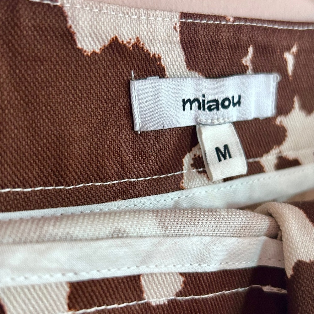 Miaou Brown and Cream Straight Leg Pants